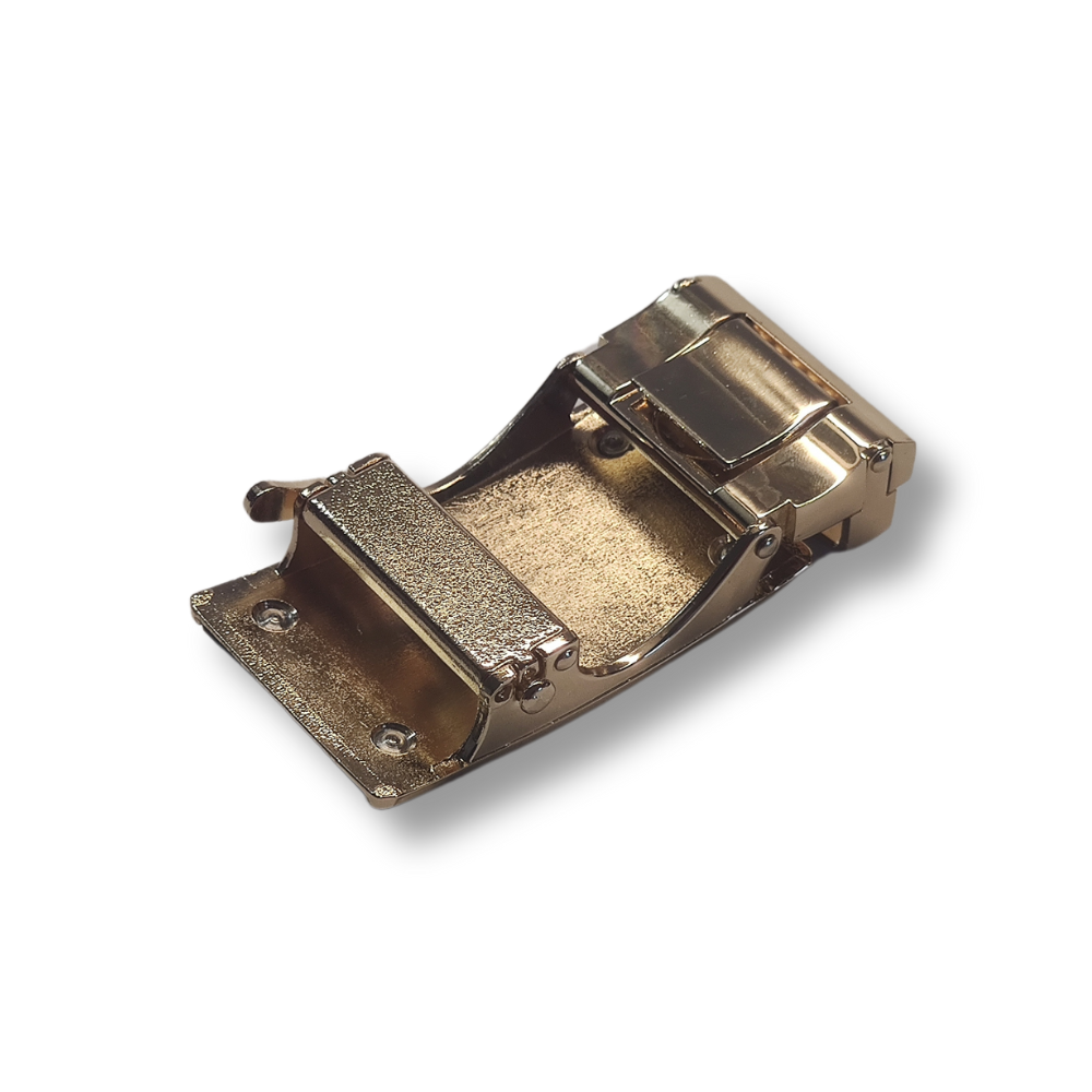 Boucle noire et or + ceinture cuir véritable noire