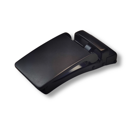 Boucle noire mat + Ceinture cuir véritable noire