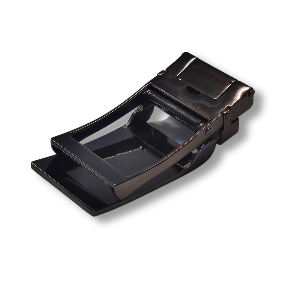 Apportez une touche de sophistication à votre ceinture avec notre boucle en acier marron foncé. Qualité et style réunis en un seul accessoire !