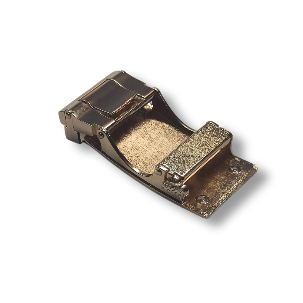 Boucle noire et or + ceinture cuir véritable noire